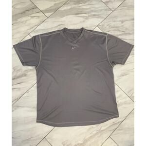 Vintage Made In USA Nike Center Swoosh Tee 100% Polyester Mens Large Streetwear